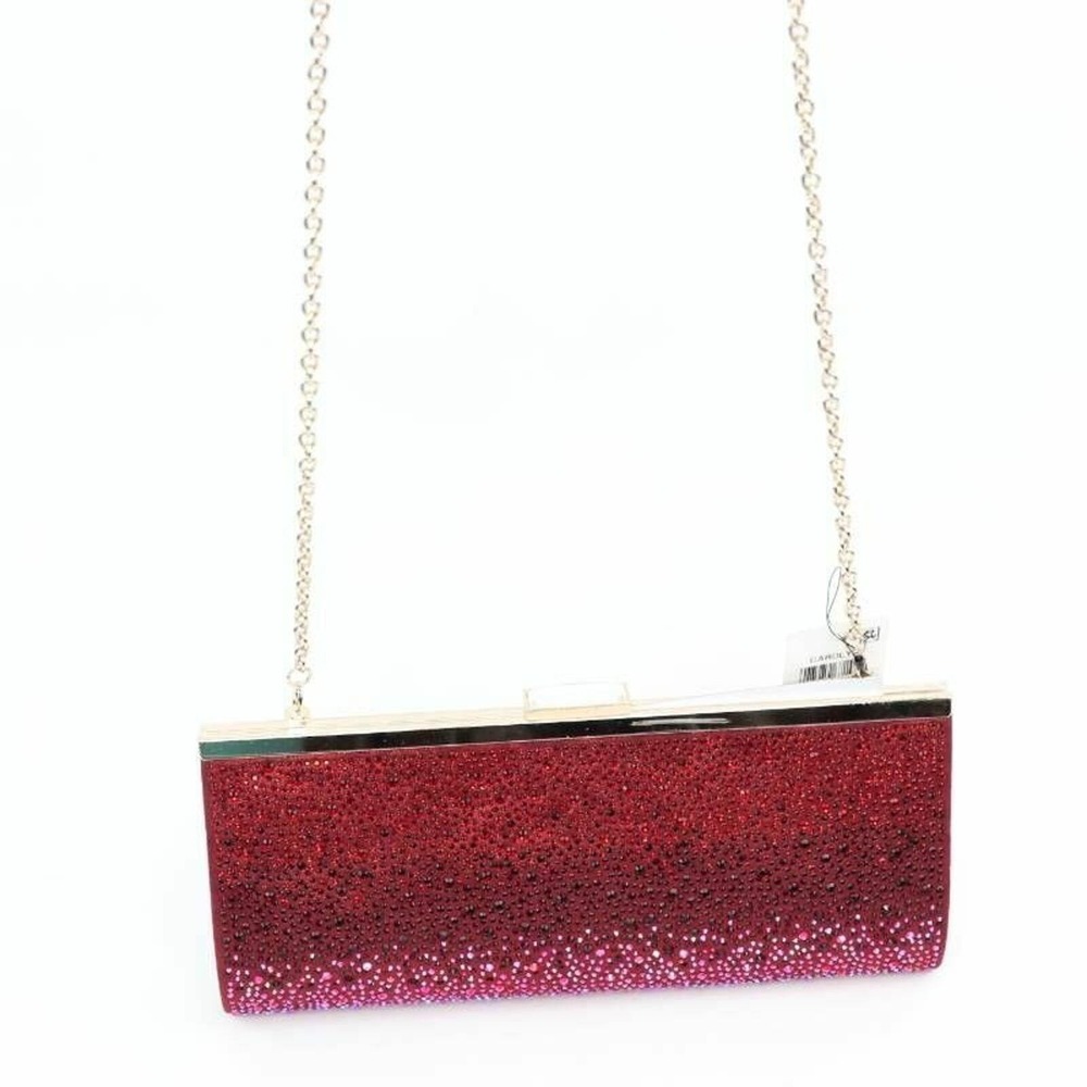 INC International Concepts Carolyn Clutch Women OS Red Pink NEW Ombre Rhinestone